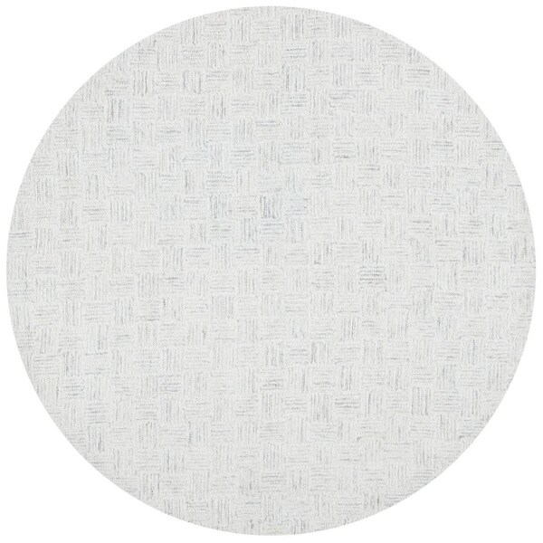 Safavieh 5 x 5 ft. Micro-Loop Round Handmade Wool Rug Light Grey & Ivory - MLP537F-5R