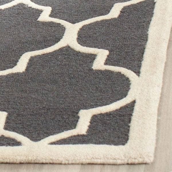 Safavieh Cambridge Hand Tufted Runner Rug- Dark Grey - Ivory- 2 ft. 6 in. x 22 ft. - CAM134X-222