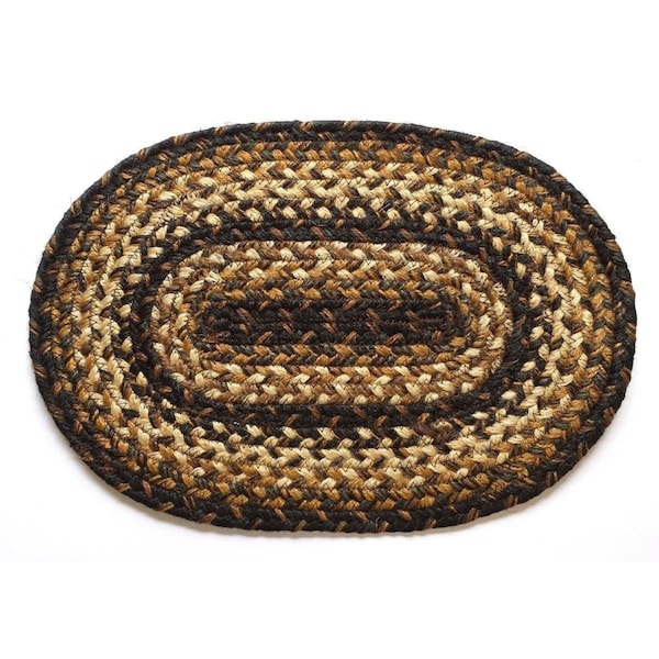 Homespice Decor Kilimanjaro Hudson Jute Braided Rugs - Placemats - Oval - set of 4 - 594211