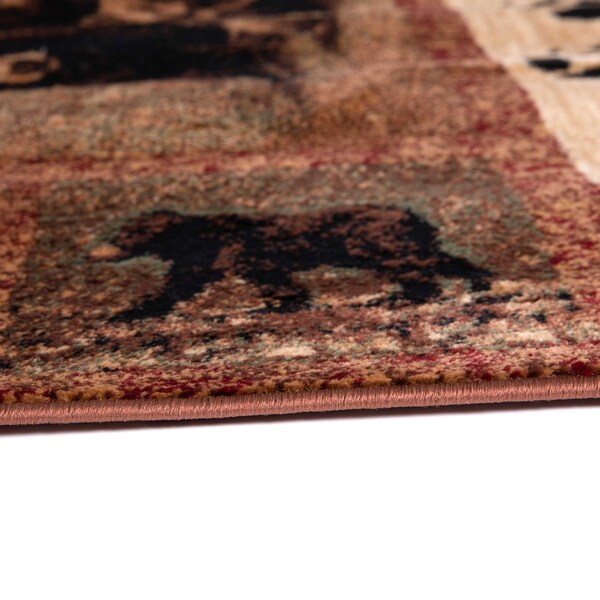 Flash Furniture 8' x 10' Brown Mother Bear & Cubs Olefin Area Rug - OKR-RG1114-810-BN-GG