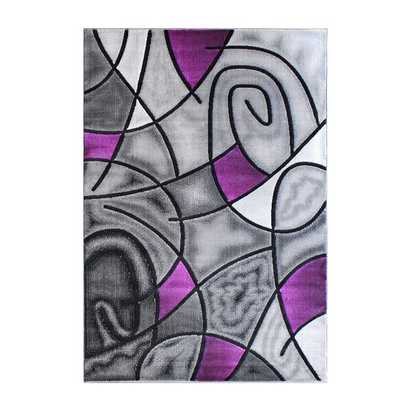 Flash Furniture Purple 8' x 10' Abstract Design Accent Area Rug - ACD-RGTRZ860-810-PU-GG