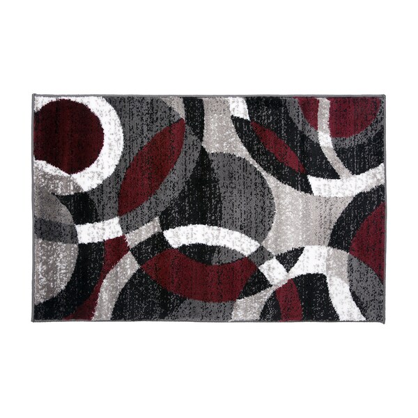 World Rug Gallery Contemporary Abstract Circles Soft Area Rug 2' x 3' Red - 105RED2X3