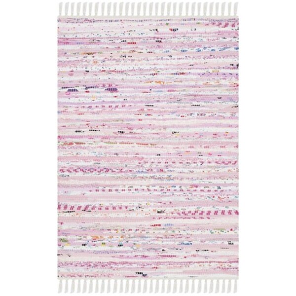 Safavieh Rag Rug Hand Woven Rectangle Rug- Light Pink - Multi- 8 x 10 ft. - RAR125E-8