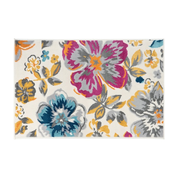 World Rug Gallery Modern Floral Area Rug 2' x 3' Multi Area Rug - 9098MULTI2X3
