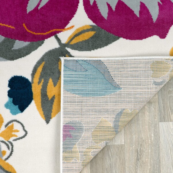 World Rug Gallery Modern Floral Area Rug 2' x 3' Multi Area Rug - 9098MULTI2X3