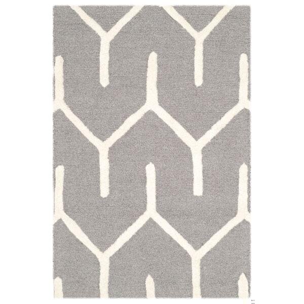 Safavieh Cambridge Hand Tufted Rectangle Rug- Dark Grey - Ivory- 3 x 5 ft. - CAM720D-3