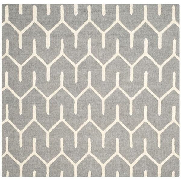 Safavieh Cambridge Hand Tufted Rectangle Rug- Dark Grey - Ivory- 3 x 5 ft. - CAM720D-3
