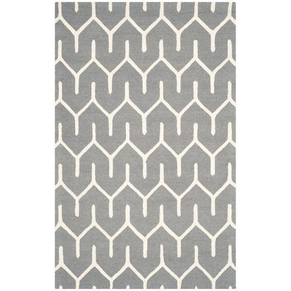 Safavieh Cambridge Hand Tufted Rectangle Rug- Dark Grey - Ivory- 3 x 5 ft. - CAM720D-3