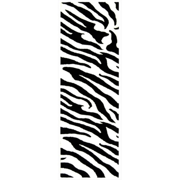 Safavieh 2 ft. 6 in. x 8 ft. Runner Contemporary Soho White and Black Hand Tufted Rug - SOH717A-28