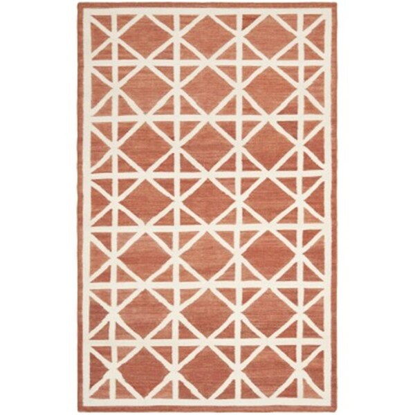 Safavieh 8 Ft. X 10 Ft. Large Rectangle Contemporary Dhurries- Red And Ivory- Flatweave Rug - DHU558A-8