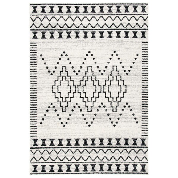 Safavieh Tulum Bohemian Power Loomed Rectangle Area Rug Black & Ivory - 8 x 10 ft. - TUL646Z-8
