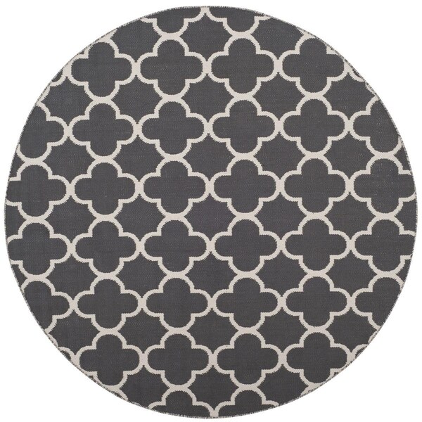 Safavieh Montauk Hand Woven Round Area RugDark Grey & Ivory 6 x 6 ft. - MTK725E-6R