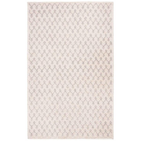 Safavieh 2 ft.-3 in. x 8 ft. 65 Percent Wool Trace Hand Tufted & Transitional Runner Rug, Grey & Beige - TRC215F-28