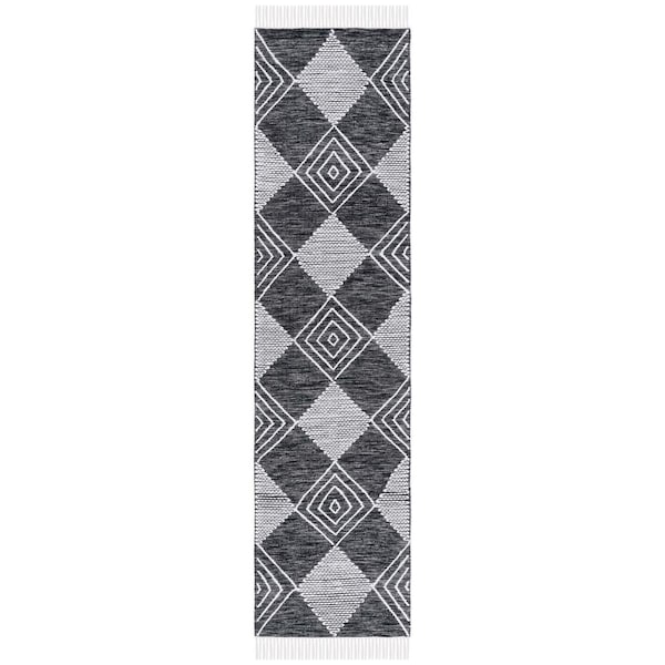Safavieh 2 ft.-3 in. x 9 ft. Kilim Flat Weave Runner Area Rug Black & Ivory - KLM306Z-29