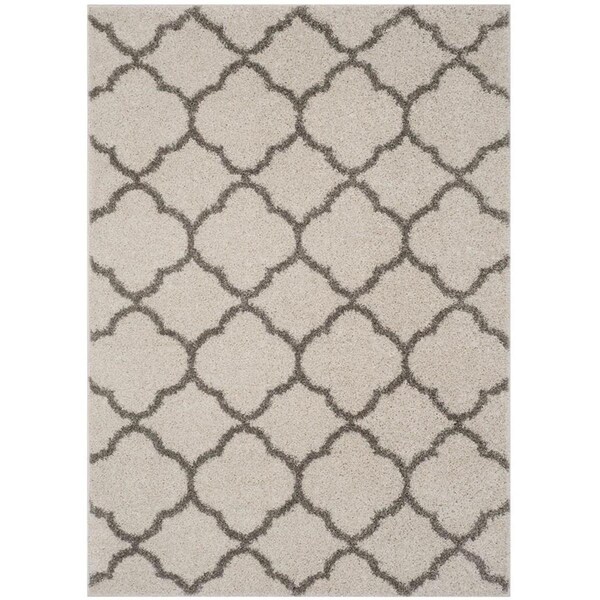 Safavieh New York Shag Power Loomed Rectangle RugIvory & Grey 4 x 6 ft. - SG168B-4