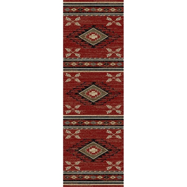 Sleep Ez 2 ft. 3 in. x 7 ft. 7 in. American Destination Arrowhead Area Rug, Red - SL1825586