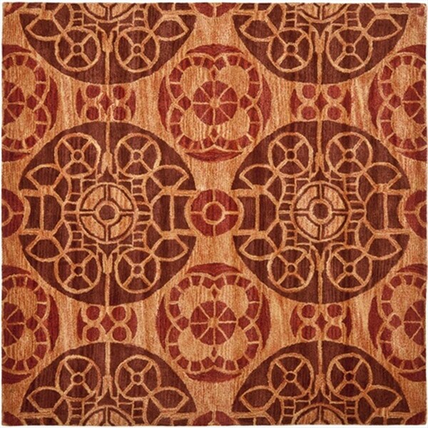 Safavieh 7 x 7 ft. Square Contemporary Wyndham Cinnamon Hand Tufted Rug - WYD376H-7SQ