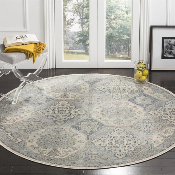 Safavieh 6 x 6 ft. Vintage Power Loomed Round Area Rug, Cream and Blue - VTG128-7440-6R