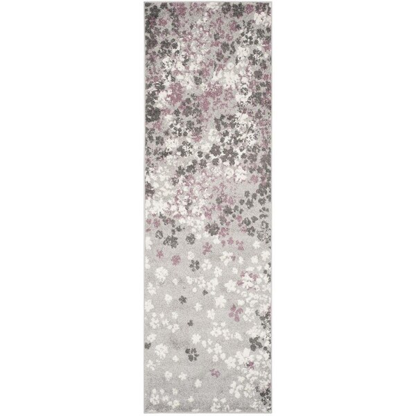Safavieh 2 ft. 6 in. x 8 ft. Adirondack Power Loomed Runner Area Rug Light Grey & Purple - ADR115M-28