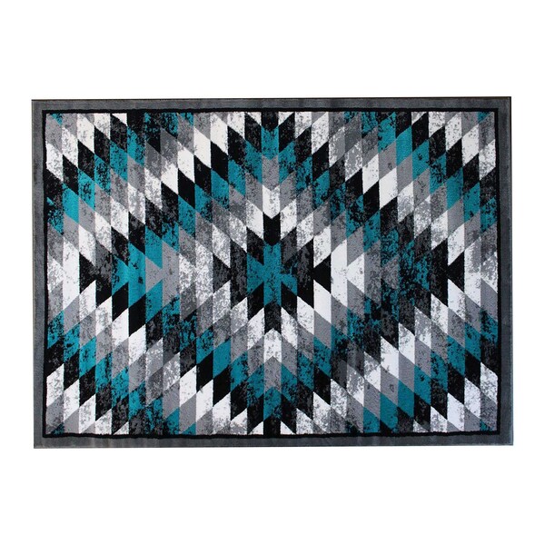 Flash Furniture Turquoise 5' x 7' Diamond Patterned Area Rug - OKR-RG1106-57-TQ-GG