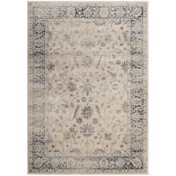 Safavieh Vintage Small Rectangle Area Rug, Stone and Blue - 4 ft. x 5 ft.-7 in. - VTG120-7440-4
