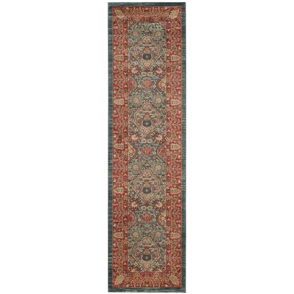 Safavieh Mahal Power Loomed Runner Rug, Navy and Red - 2 ft.-2 in. x 10 ft. - MAH655C-210