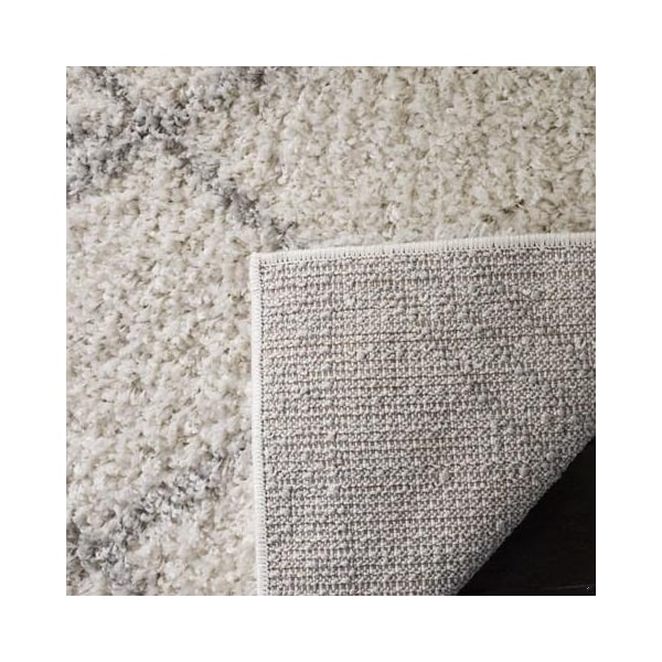 Safavieh 2 ft. - 3 in. x 8 ft. Arizona Shag Power Loomed Runner Rug - Ivory and Grey - ASG751G-28