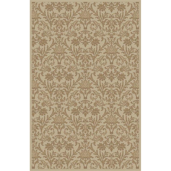 Concord Global Trading Area Rugs, 3 Ft. 11 In. X 5 Ft. 7 In. Jewel Damask - Ivory - 49424