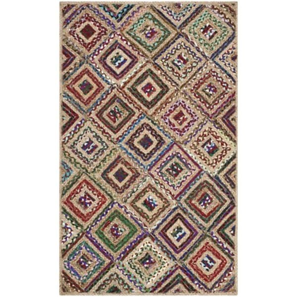 Safavieh Cape Cod Hand WOVEN Accent Rug- Natural - Red- 2 x 3 ft. - CAP354B-2