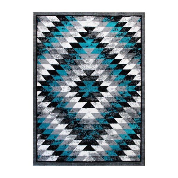 Flash Furniture Turquoise 8' x 10' Diamond Patterned Area Rug - OKR-RG1106-810-TQ-GG