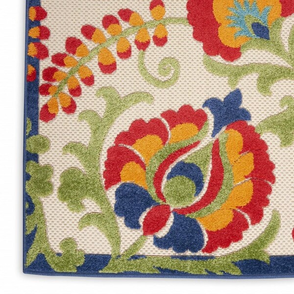 Homeroots 2 x 6 ft. Multi Color Mediterra Indoor & Outdoor Runner Rug - 384781