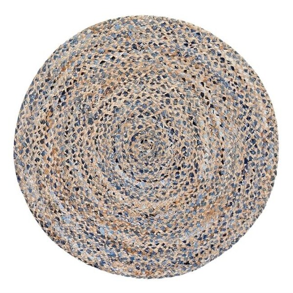 Anji Mountain Anji Mountain AMB0350-040R 4 ft. Round Kerala Denim & Jute Rug - AMB0350-040R
