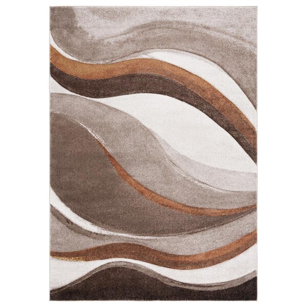 Safavieh 8 x 10 ft. Hollywood Contemporary Rectangle Power Loomed Rug Beige & Brown - HLW766B-8