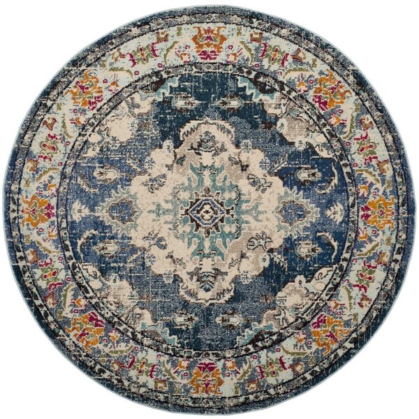 Safavieh Monaco Round Area RugNavy & Light Blue 3 x 3 ft. - MNC243N-3R
