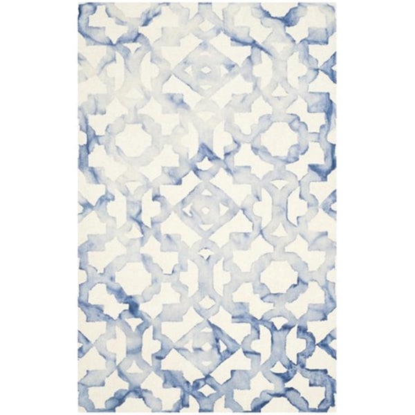 Safavieh Dip Dyed Hand Tufted Rectangle Rug- Ivory - Blue- 2 ft. 3 in. x 8 ft. - DDY717A-28