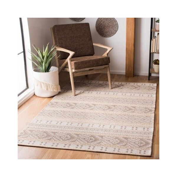 Safavieh 2 ft. 10 in. x 5 ft. Augustine 400 Rectangle Power Loomed RugTaupe & Cream - AGT445E-3