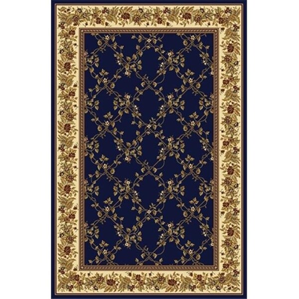 Radici Usa Inc Radici 1427-1741-NAVY Noble Rectangular Navy Blue Transitional Italy Area Rug; 5 ft. 5 in. W x 8 ft. 3 in. H - 1427/1741/NAVY