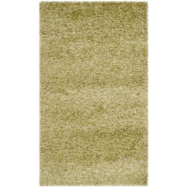 Safavieh Shag Power Loomed Small Rectangle Rug- Green- 3 x 5 ft. - SG151-5252-3