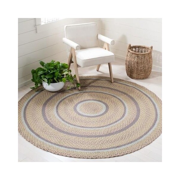 Safavieh 3 x 3 ft. Cape Cod Round Area Rug, Blue & Olive - CAP241X-3R