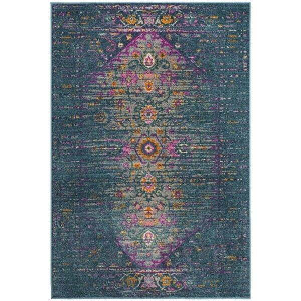 Safavieh 2 ft. 3 in. x 12 ft. Madison Rectangle Power-Loomed Rug Blue & Fuchsia - MAD122C-212