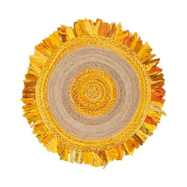 Safavieh Cape Cod Coastal Round Hand Woven RugsGold & Natural 3 x 3 ft. - CAP701D-3R