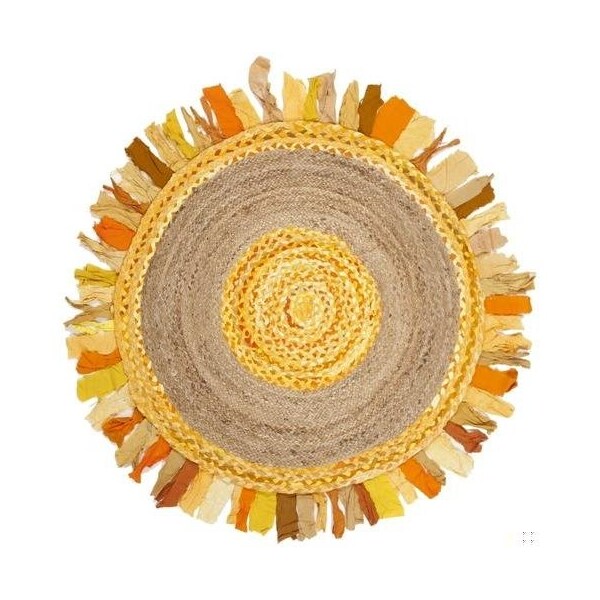 Safavieh Cape Cod Coastal Round Hand Woven RugsGold & Natural 3 x 3 ft. - CAP701D-3R
