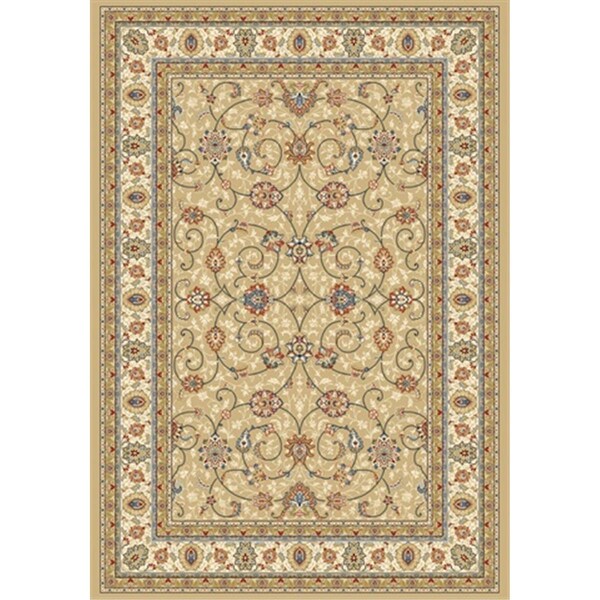 Dynamic Rugs Ancient Garden 5 ft. 3 in. x 7 ft. 7 in. 57120-2464 Rug - Light Gold/Ivory - AN69571202464