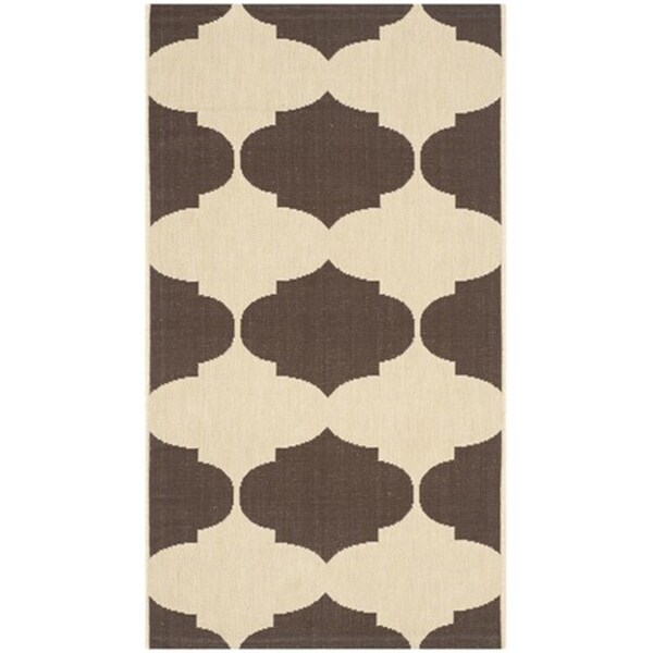 Safavieh Courtyard Power Loomed Accent Rug- Beige - Chocolate- 2 x 3 ft. 7 in. - CY6162-402-2