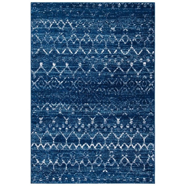 Safavieh 4 x 6 ft. Tulum 200 Power Loomed Rectangle RugBlue & Ivory - TUL249M-4