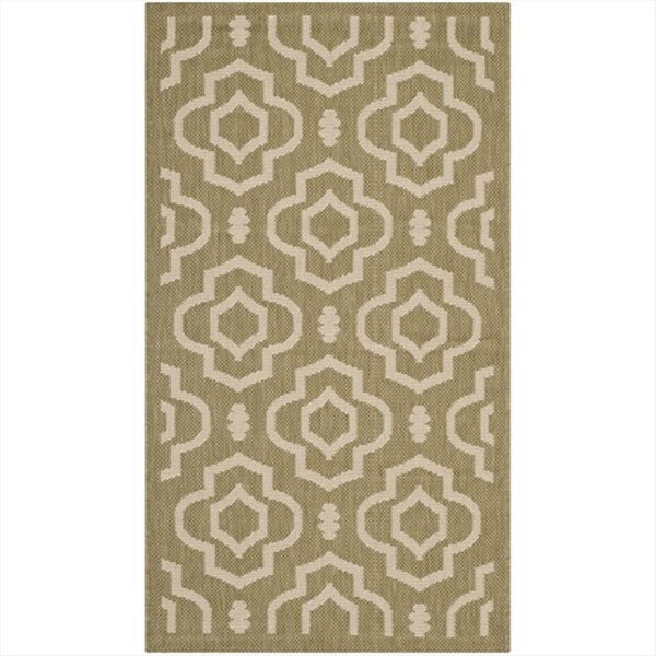 Safavieh 2 Ft. X 3 Ft. -7 In. Rectangle Indoor-Outdoor Courtyard- Green And Beige- Machine Made Rug - CY6926-244-2