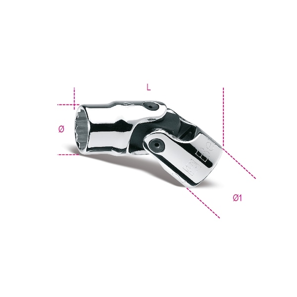 Beta 910AS/SN 3/8 in Drive 12-Point Swivel End Hand Socket, SAE 7/16 in - 009100261