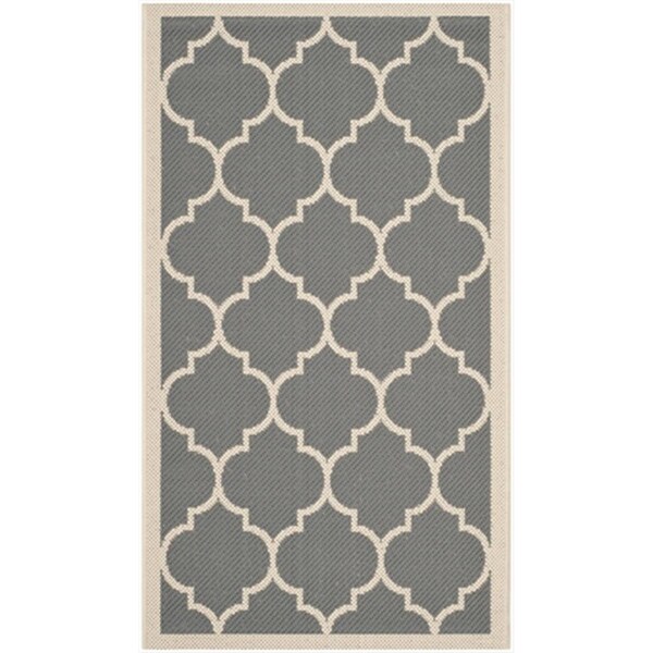 Safavieh 2 Ft. X 3 Ft. -7 In. Accent Indoor-Outdoor Courtyard- Anthracite And Beige- Machine Made Rug - CY6914-246-2