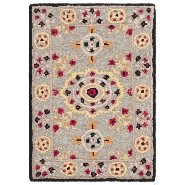 Safavieh Bellagio Hand Tufted Runner Rug, Light Grey and Black - 2 ft.-3 in. x 7 ft. - BLG628A-27