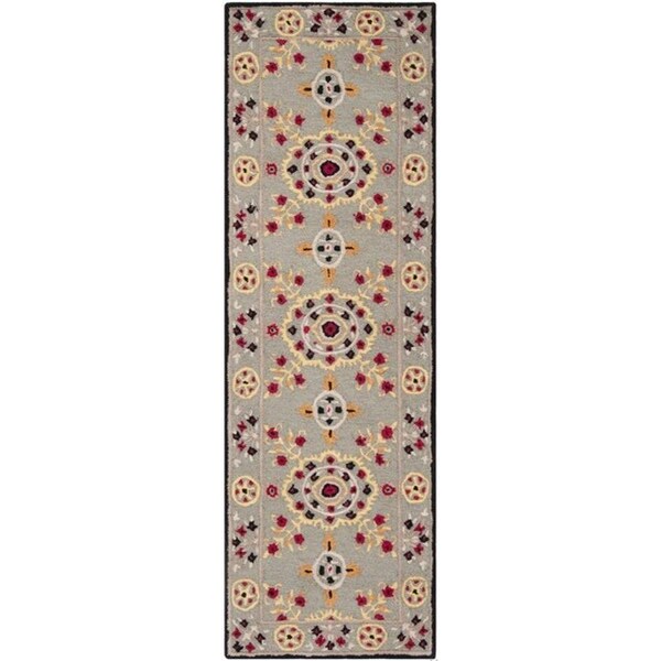 Safavieh Bellagio Hand Tufted Runner Rug, Light Grey and Black - 2 ft.-3 in. x 7 ft. - BLG628A-27